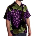 thumbnail image 2 of Grape Men's Short Sleeve Casual Printed Button Down Beach Shirts, 2 of 6
