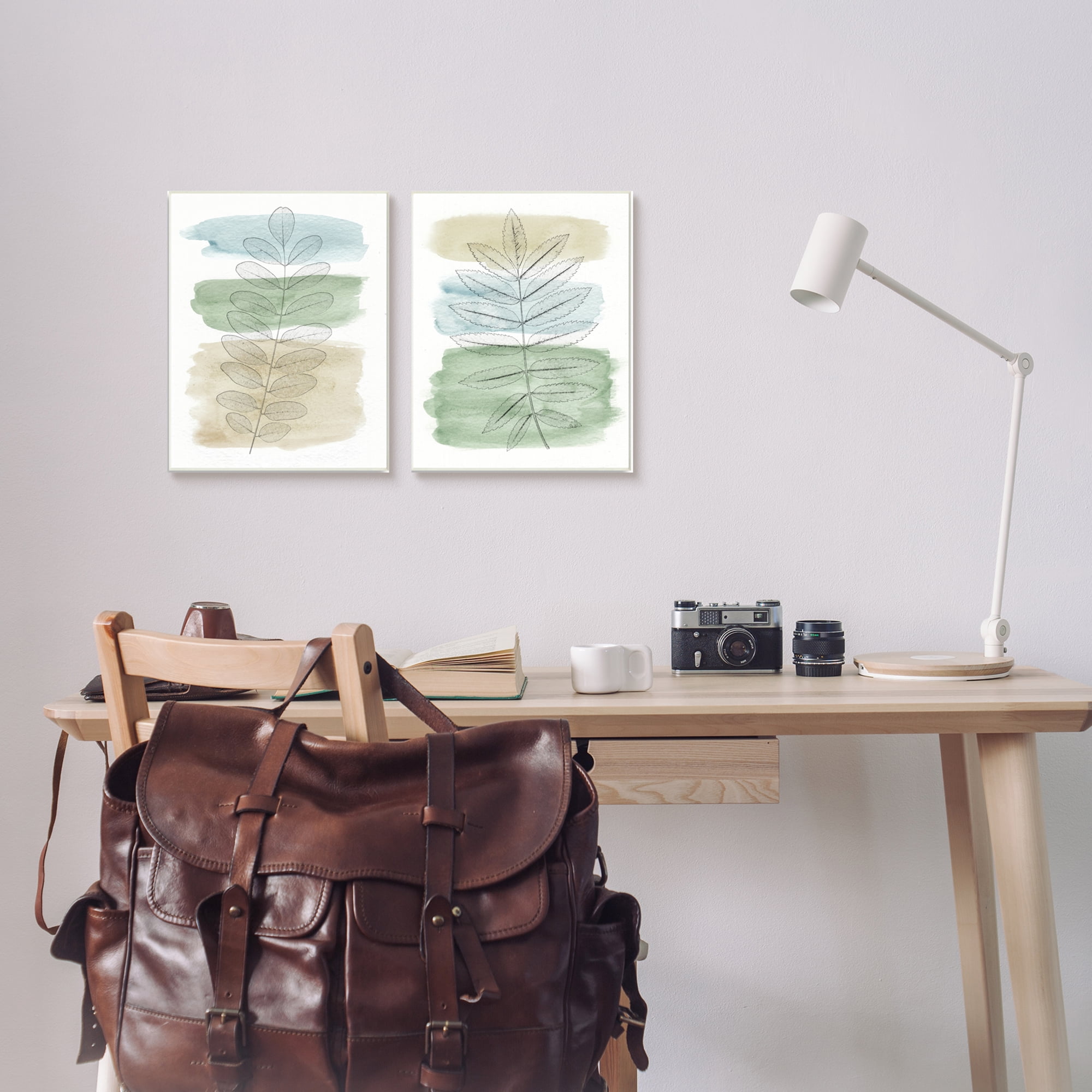 Stupell Industries Spring Forest Branches Over Soft Cool Neutrals Botanical & Floral Painting Unframed Art Print Wall Art, 10 x 15, Set of 2