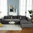 thumbnail image 2 of SHANNA Non-Slip 2-Pieces Polyester L Shape Sofa Covers, Dark Grey, 2 of 13