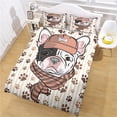 thumbnail image 4 of Conjunto de cubierta de edredón Tema de perro Cubiertas de edredón Pillow Shams Suministros para dormir Conjuntos de ropa de cama para primavera verano otoño invierno xl tipo3 3 piezas Inevent HA012367-12, 4 of 7