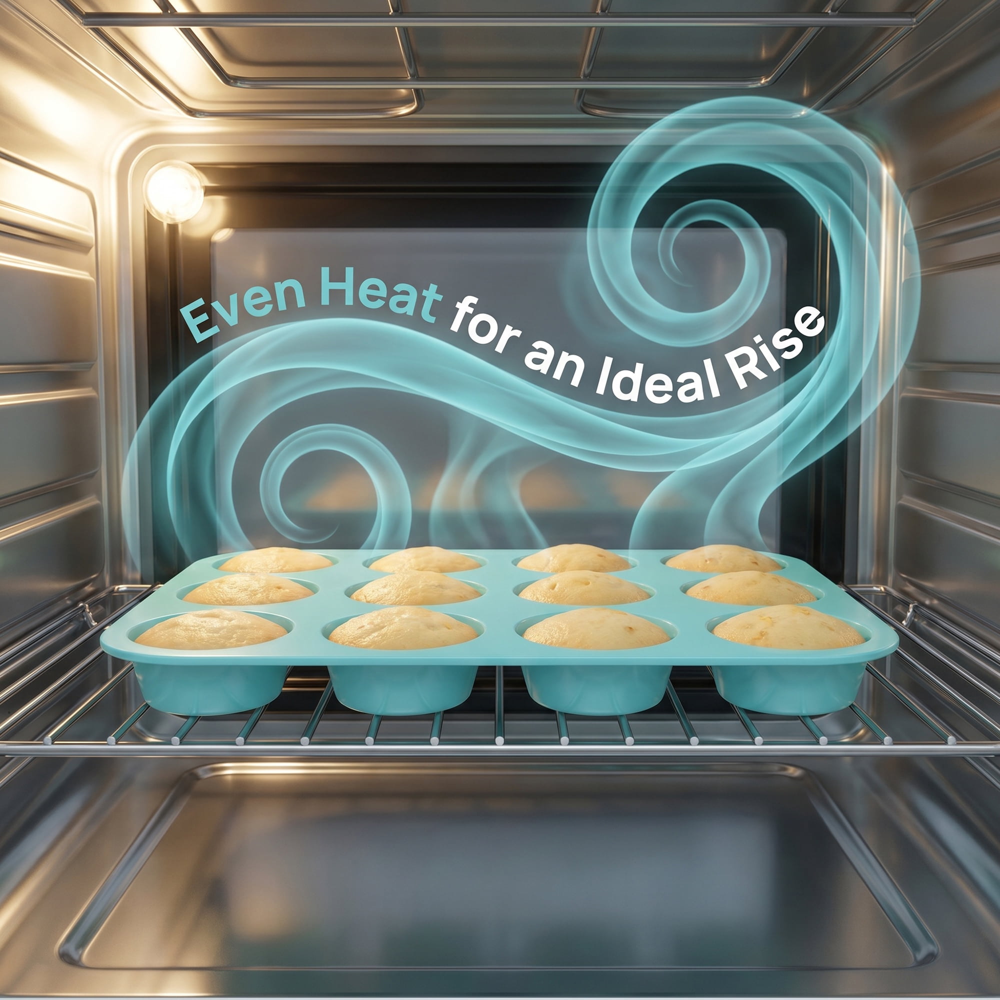 Unique Bargains Baking Pan 12-Cup Nonstick Silicone for Snack Baking Blue 11.6"x8.6"