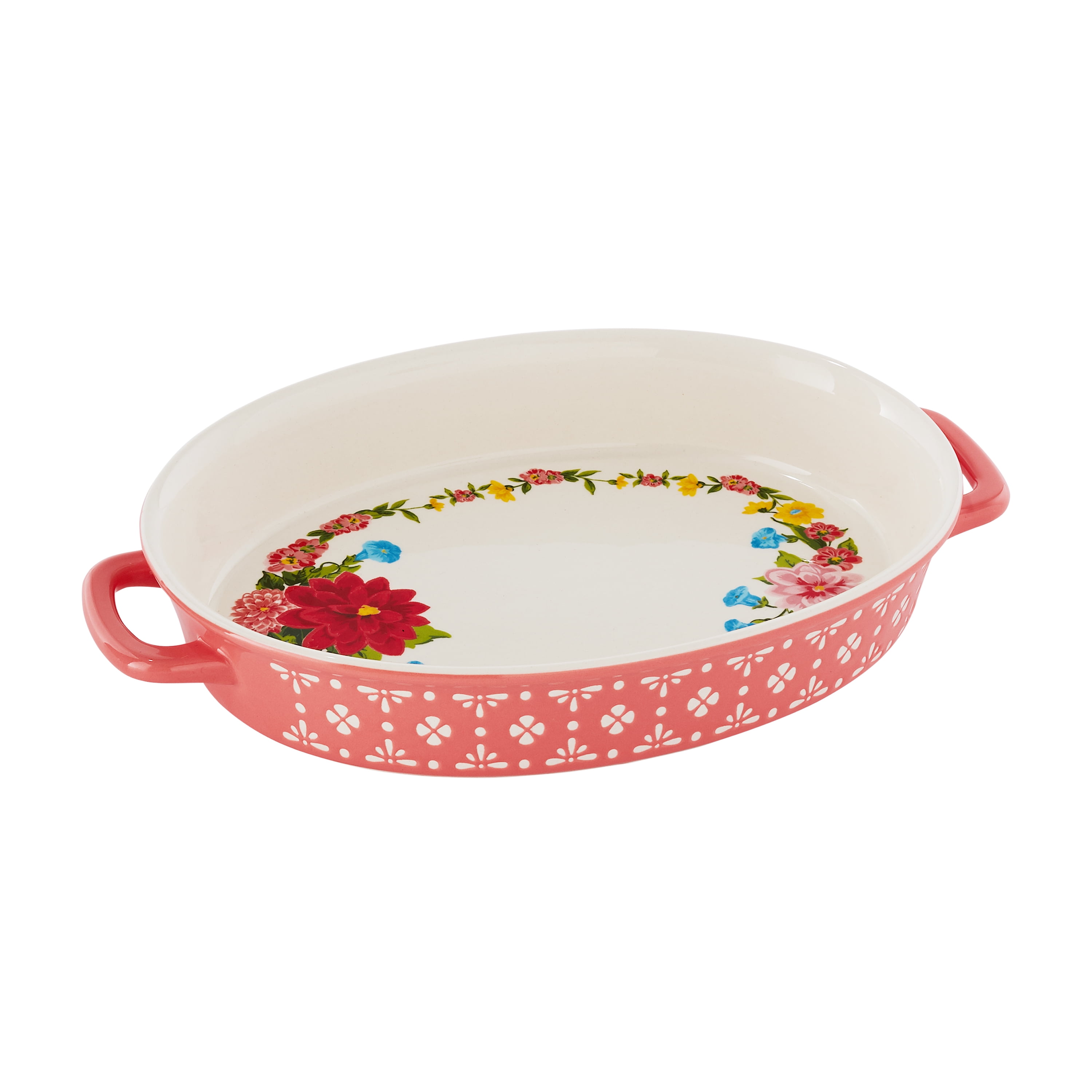 Pioneer Woman Fiona Floral 2-Piece Ceramic Oval Bakers Set Oven Safe Baking Dish 
