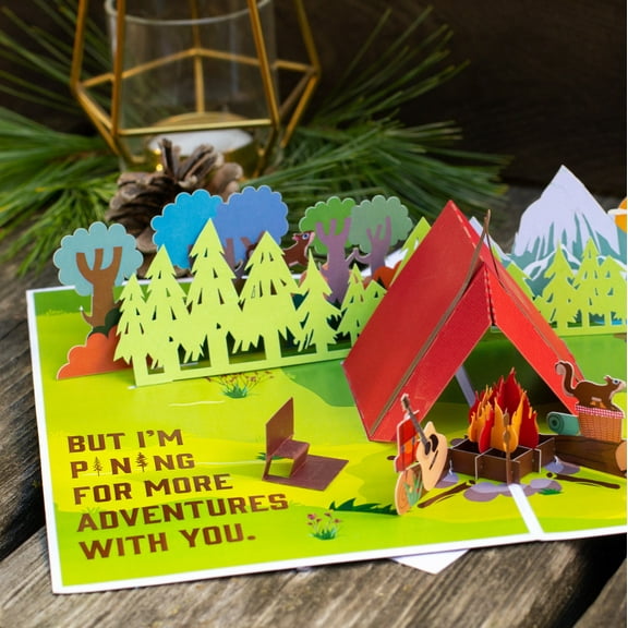 Cardstalked Sappy Tent Camping Pop-Up Anniversary Card - Unique Handmade Greeting Card - A Romantic Gift for Anniversary-Cute Love Card
