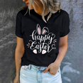 thumbnail image 2 of Patlollav Women Tees Under $10, Women's Round Neck Tops Printed T-Shirt Comfortable Short Sleeve Blouses for Easter, 2 of 6
