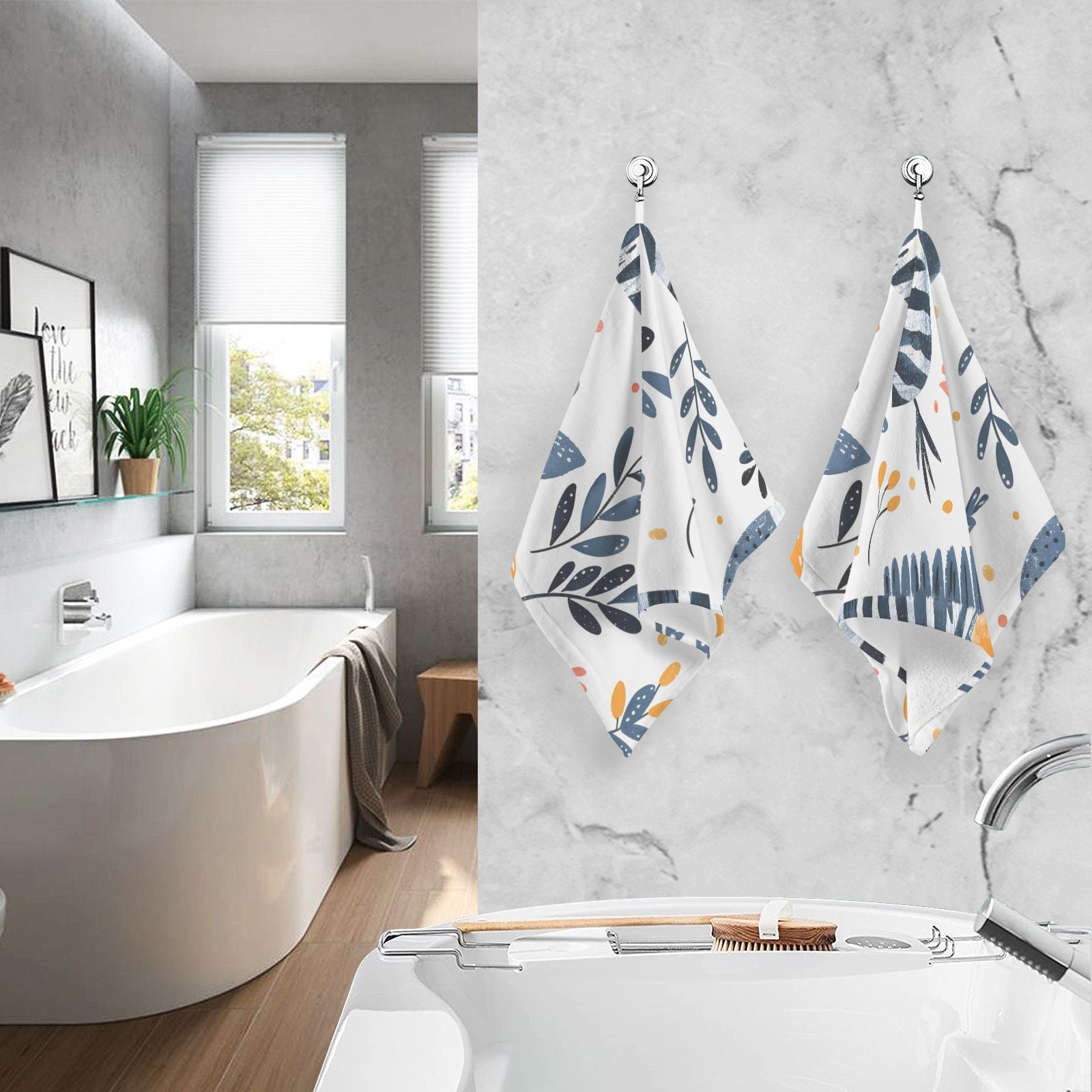 Zebras Cute Hand Towels Cotton Bath Towels Large Face Towels Absorbent for Bathroom 2 Packs