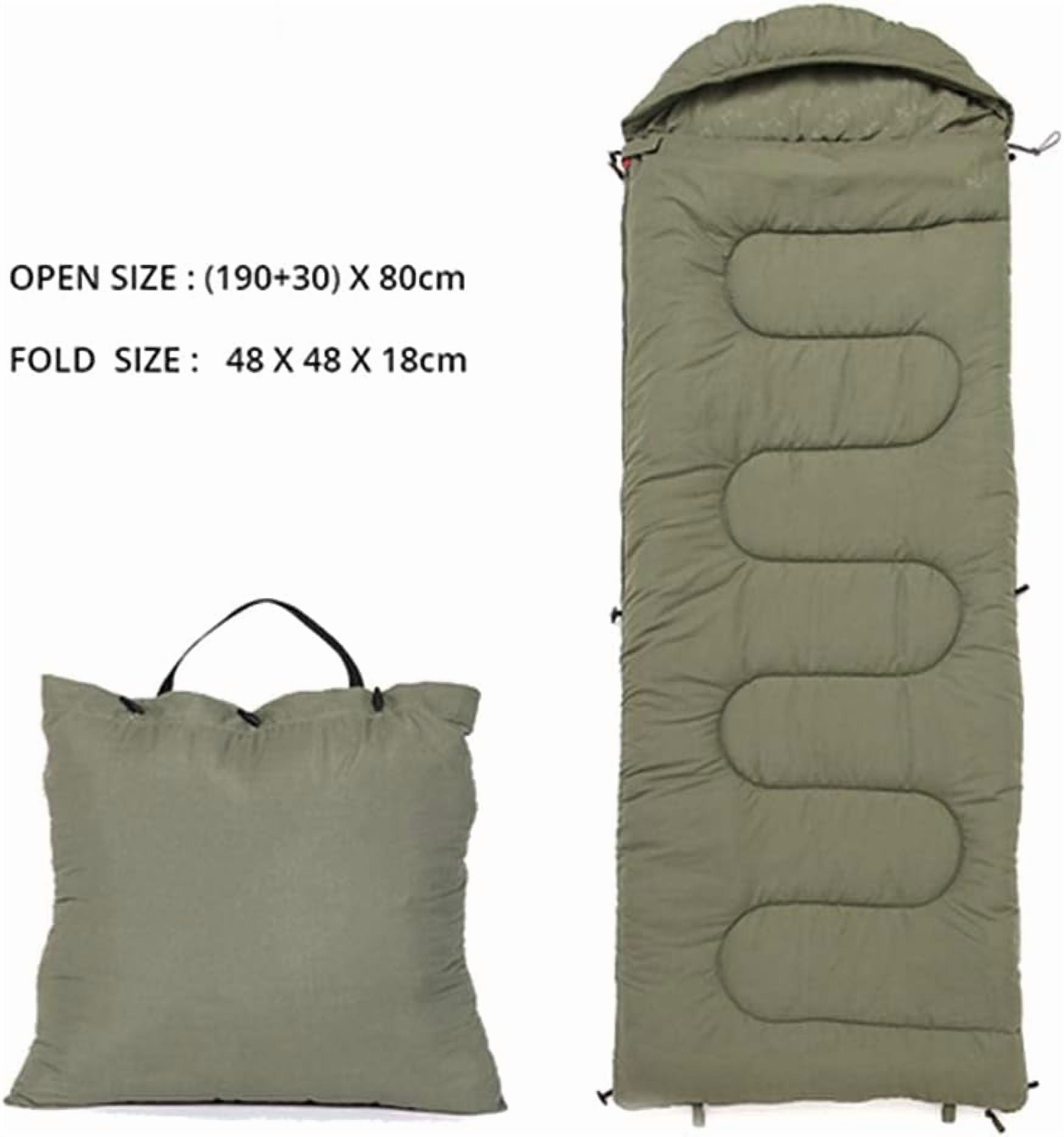 Sleeping Bags for Adults,Sleeping Bag Camping Cotton Splice Sleeping Bag Season Warm Pillow Hooded Envelope Sleeping Bag for Traveling Hiking (OliveGreen)