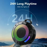 Waterproof Bluetooth Shower Speaker, Small Portable Wireless Speaker with Crystal Sound, LED Display & Mic, IPX7 Rated for Bathroom, Beach, Outdoor & Travel