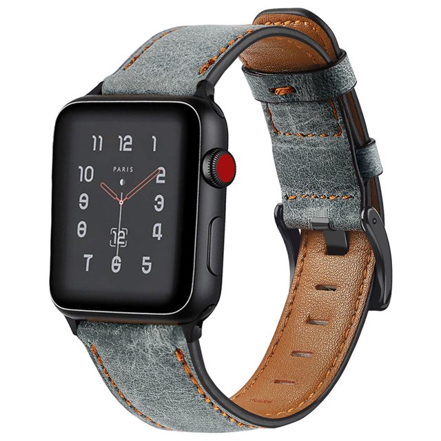 Compatible con Apple Watch Band 38-40 mm / 42-44 mm, correa de repuesto de cuero genuino compatible con Apple Watch Series 5/ 4/3 /2 /1 Xemadio 2033272-8