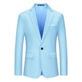 thumbnail image 5 of Unique Bargains Men's Slim Fit Blazer Single Breasted One Button Sports Coat L Light Blue, 5 of 6