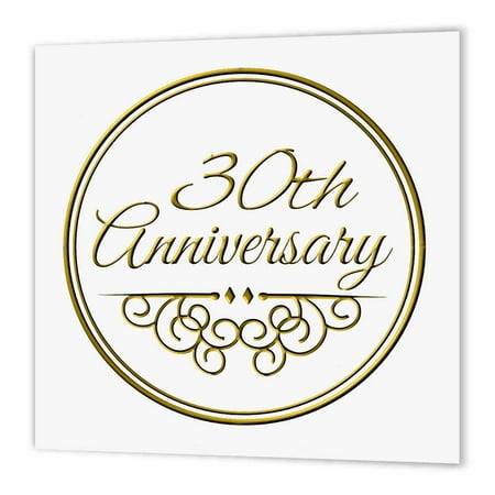 3dRose 30th Anniversary  gift gold text for celebrating 