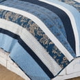 thumbnail image 3 of Lakeland Blue Floral Striped Full/Queen 3-Piece Lightweight Quilt Set, 3 of 5