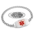 thumbnail image 1 of MedicEngraved Stainless Steel Custom Medical Alert Bracelet - 5mm Curb Link, 1 of 8