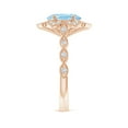 thumbnail image 3 of ANGARA Natural Oval 1.5 ct Aquamarine Trillium Floral Shank Ring in 14K Rose Gold for Women (Size-9x7mm) | March Birthstone, Birthday, Anniversary, Jewelry Gift for Women | Natural Aquamarine Ring, 3 of 9