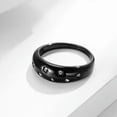 thumbnail image 6 of 6mm Silver Gold Black Band Women's Titanium Steel White Cz Wedding Ring Size 6-8, 6 of 7