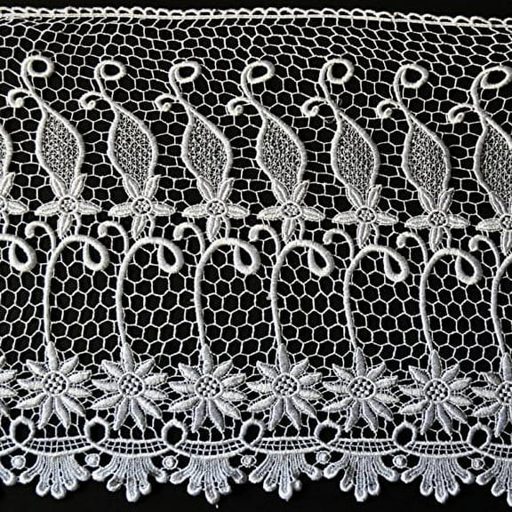 Altotux 16" Wide White Venice Guipure Lace Trim By Yardage
