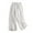 White, variant on Womens Elastic Waist Pants Casual Loose Fit Straight Wide Leg Capris Cotton Linen Capri Pants