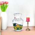 thumbnail image 7 of JAGASY Sunflower Miniature Urn for Father, White Mini Keepsake Urns for Human Ashes, Sunset Sunflower Field Decorative Urns for Mother, Handmade Cremation Urn for Parents, (3 Inch), 7 of 7