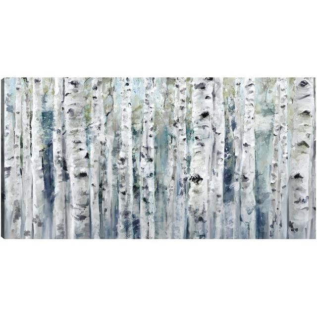 Cuadro Decorativo - Primavera abedules índigo Jr Impresión en canvas, estrechado