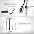 thumbnail image 2 of AKDY Spring Neck Pulldown Kitchen Faucet - Single Handle Pre-Rinse Kitchen Sink Faucet - Chrome Kitchen Faucets - Easy Installation with Mounting Hardware Included - 360 Degree Spout Swivel, 2 of 8