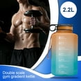 thumbnail image 4 of Linyer 2.2L Motivating Water Bottle Half Gallon Jug with Time Marker Straw Container Sports Mug Accessories Hiking Camping Orange Green, 4 of 8