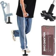 Single Forearm Crutch for Adults, Folding Arm Crutch, Elbow Crutch with Ergonomic Handle, Aluminum, Lightweight, Retractable, 6-Prong Base (1 PCS)
