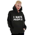 thumbnail image 4 of I Hate People Sarcastic Cynical Humor Unisex Plus Fleece Graphic Hoodie Brisco Brands 3X, 4 of 5