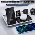 thumbnail image 2 of 4 in 1 Alarm Clock Wireless Charger Stand, Wireless Charging Station for Multiple Devices, 4 in 1 Wireless Charging Dock with Alarm Clock (Gray), 2 of 8