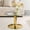 Gold,Transparent, variant on S-HOME 27.5 Inch High Round Transparency Tempered Glass Coffee Table Versatile Design with Classic Metal Base for Living Room or Study Small Apartments , Black,Transparent
