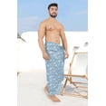 thumbnail image 4 of LA LEELA Men's Holiday Pareo Standard Swimsuits Elegant Vacation Sarong Swimwear Long Swim Beach Wrap One Size Palm Tree, Blue Vacation, 4 of 5