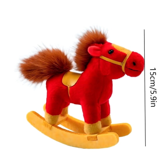 ToyKingdee Cute Plush Rocking Horse Toy, Soft Stuffed Animal Ride-On for Kids, Adorable Playtime Companion for Toddlers and Home Decor