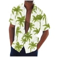 thumbnail image 2 of Blusa y camisa de manga corta con cuello vuelto Camisa casual para hombre Camisa de bolos vintage de manga corta Camisas de verano de playa cubana Camisa con botones Blusa para hombre Poliéster, 2 of 5