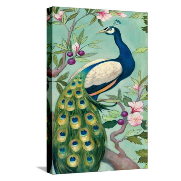 Art.com Pretty Peacock II Stretched Canvas Print Wall Art by Julia Purinton, 12" x 18"