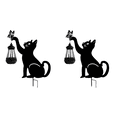 thumbnail image 1 of Estaca Metal para Gatos Con Solar Estacas Decorativas Solares Exteriores (gato) Rojo, 1 of 5