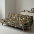 thumbnail image 2 of Jiueut Hunting Camo Print Armless Futon Cover, Washable Sofa Couch Covers Stretchable Sofa Slipcover without Armrests for Pet, Kid-Friendly Spaces, 2 of 7