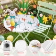 thumbnail image 3 of Fitted Round Tablecloth Mid Century Modern Elastic Stretch Table Cover,Waterproof Oil Proof Table Cloth for Dinner,Outdoor,Picnic, 45"- 54" DIA White Teal Orange Yellow, 3 of 9