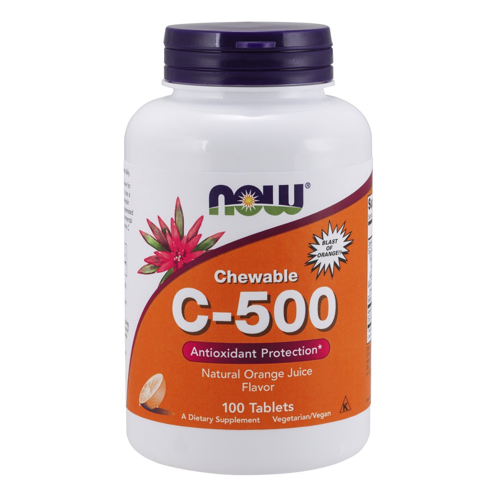 NOW Supplements, Vitamin C500, Antioxidant Protection*, Orange Juice