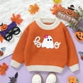 thumbnail image 4 of Coerni Toddler Boys Girls Halloween Sweater Orange Spook Knit Baby Sweater Long Sleeve Crewneck Pullover Sweatshirt, 4 of 7