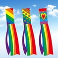thumbnail image 5 of Paquete de 3 banderas del orgullo gay, bandera del orgullo, bandera de manga de viento, bandera de arcoíris LGBT, decoración colgante de manga de viento de arco iris al aire libre, impermeable, 5 of 5