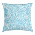 thumbnail image 1 of Seafoam Throw Pillow Cushion Cover, Stained Glass Patterned Ornamental Design Wavy Stripes Abstract Composition, Decorative Square Accent Pillow Case, 24 X 24 Inches, Blue Pale Muave, by Ambesonne, 1 of 2