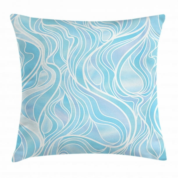 Seafoam Throw Pillow Cushion Cover, Stained Glass Patterned Ornamental