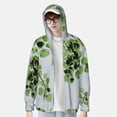 thumbnail image 6 of Rocae Watercolor Green Leaves Print Breathable Sun Protection Hoodie Quick-Dry Lightweight Long Sleeve Hoodie Unisex Running Sports Shirt XX-Large, 6 of 9