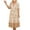 Khaki, variant on LOVZFMLL Women's Fashion Casual Spring Summer Short Sleeve Floral Printing V-Neck Ankle Dress Sky Blue XL