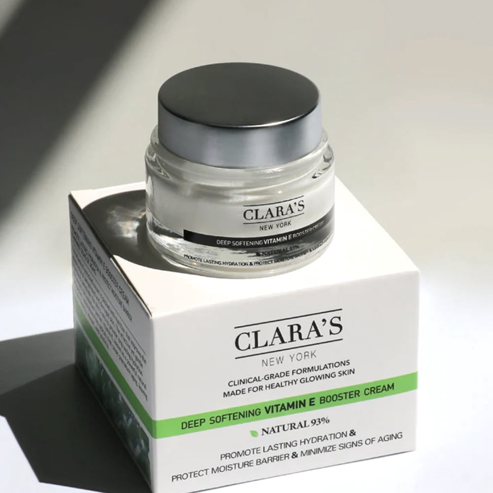 CLARA'S NEW YORK Deep Softening Vitamin E Booster Cream 1.69 fl oz. (50ml), Made for Healthy Glowing Skin