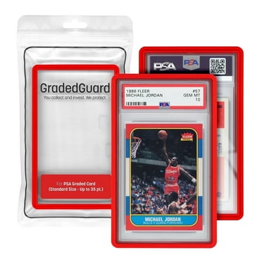 GradedGuard PSA Card Slab Protector Case, Standard PSA Size, Impact Resistant TPU Holder, Drop & Scratch Proof Frame for Graded Sports TCG Collectible Trading Cards - Red