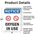 thumbnail image 2 of (2 Pack) Oxygen In Use OSHA Notice Sign 7 Inch X 10 Inch Indoor / Outdoor Rust-Free Aluminum Metal Signs for Workplace, Workshop, and Construction Site, Made in the USA, 2 of 8