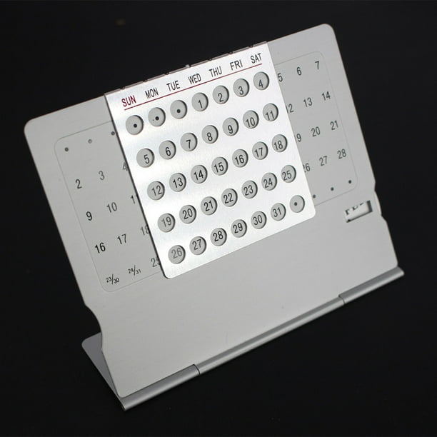 Calendario Perpetuo 100 Años, Calendario Oficial, Estilo Minimalista, Duradero, para Oficina, Alta Precisión, Metal, Base de Madera, para Negocios\,Wsvlmg