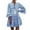 Blue dresses for women 02, variant on Usmixi Formal Dresses for Women Beach Loose Flowy Ruffle Swing Tunic Midi Dress V-Neck 3/4 Sleeve Striped Print 2023 Summer Knee-Length Dresses Red m