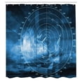 thumbnail image 3 of Ambesonne Blue Shower Curtain, Digital Futuristic Ship, 69"Wx84"L, Blue, 3 of 5