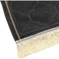 thumbnail image 3 of Muslim Prayer Rug Gold Rimmed Soft Thick Flannel Prayer Carpet Mat 25.5x45 Inch One of Three Random Patterns, Black, 3 of 7