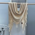thumbnail image 4 of HuangHuanChen Shawl Wraps for Women Scarf Sweater Retro Solid Color Fringe Shawl Cardigan Cape Soft Knit Blanket Shoulder Tops Shawls and Wraps for Evening Dresses One Size, 4 of 7